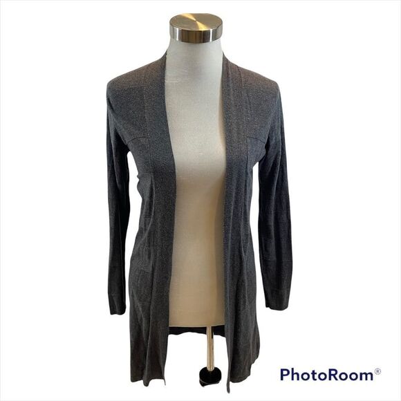 August Silk Grey Open Front Cardigan Sweater Size Small - Picture 1 of 11